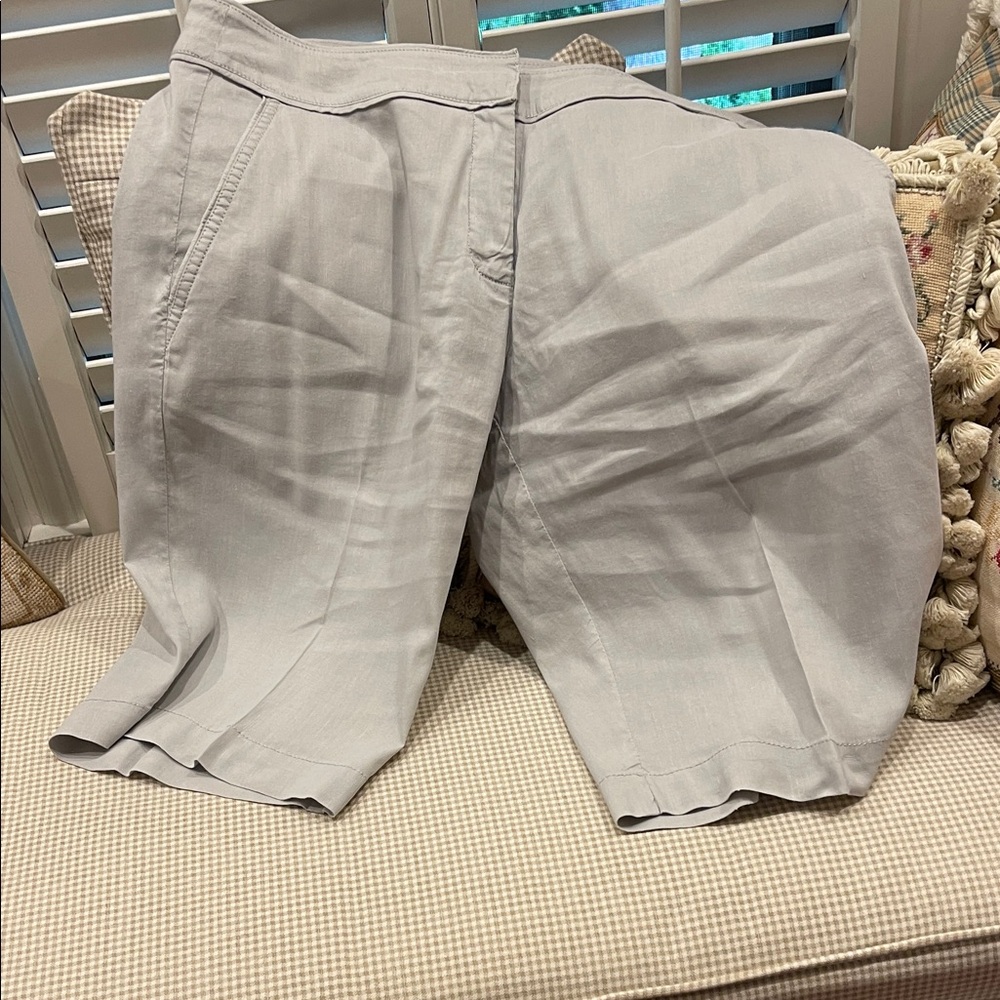 Eileen Fisher Soft Gray Linen Trousers